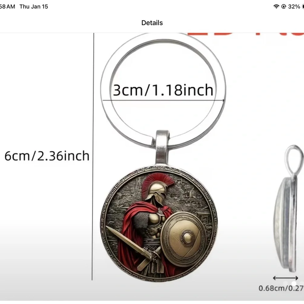 Spartan 2D Flat Retro Knight Keychain Ancient Greek Warrior Spartan UNISEX NEW#2